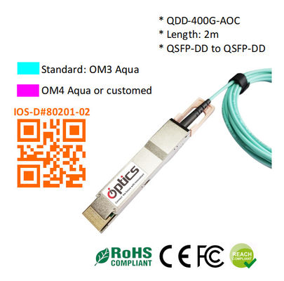 iQSFPDD-400G-AOC2M 400G QSFPDD to QSFPDD AOC (Active Optical Cable) Cables 2M